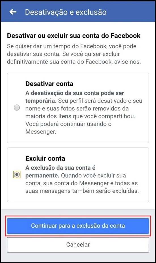 Excluir o Facebook pelo Celular